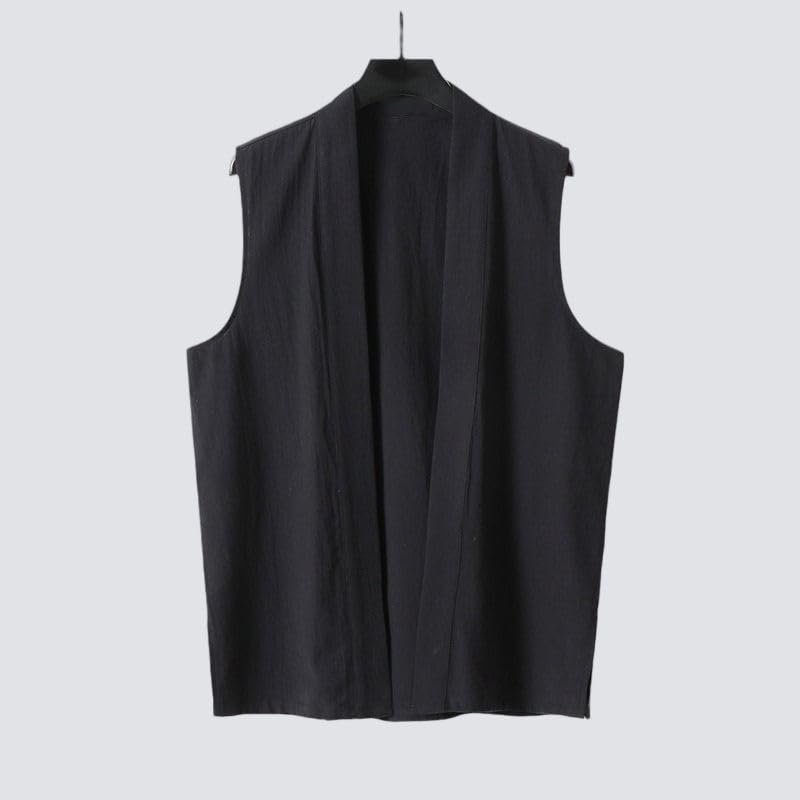 Chaleco de algodón y lino para hombre que combate el calor con estilo suelto 5