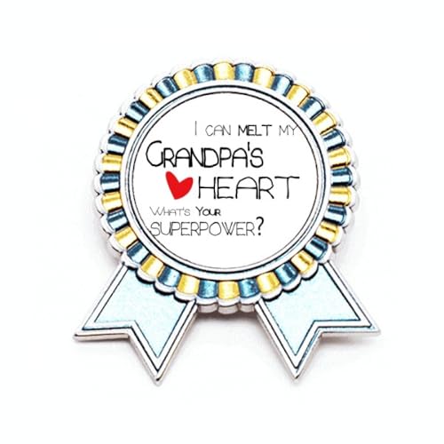 Broche cœur Best Grandfather M métal : fixez votre amour sans abîmer les tissus
