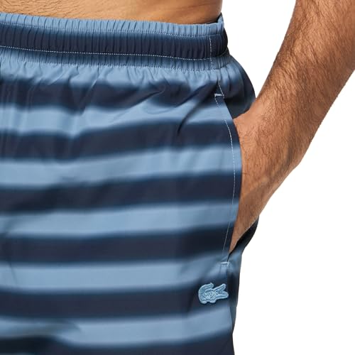Lacoste Men's Standard Striped Swim Trunks3