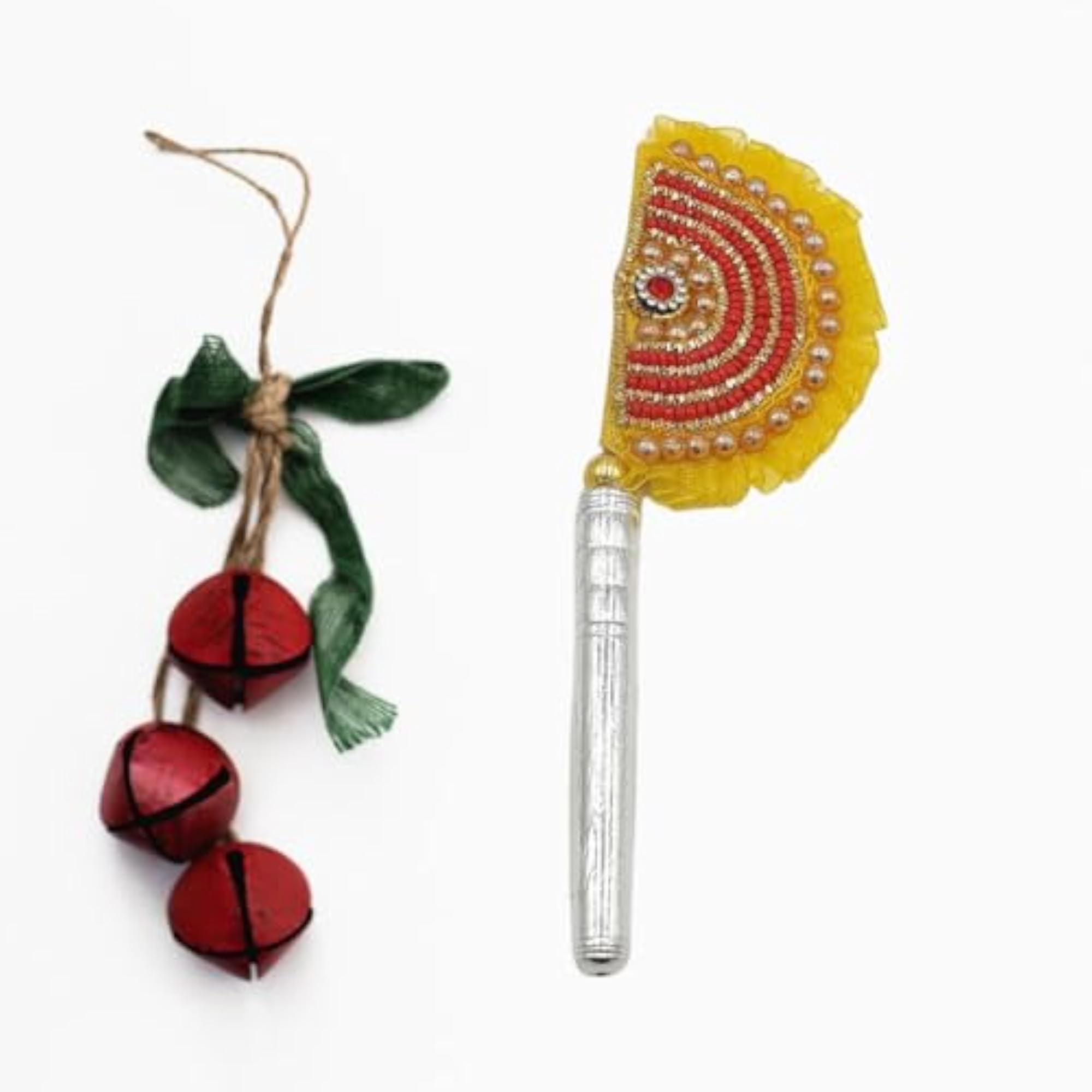 Designer Pure Silver Puja Fan
