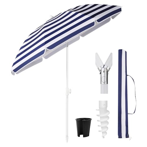Sekey 160 cm Sonnenschirm Balkon mit Bodenhülse & Schutzhülle, Neigungs und Höhenverstellung, Sonnenschirm Strand für Balkon, Garten & Terrasse, Runder Sonnenschutz UPF 50+ Sekey 160 cm Sonnenschirm Balkon mit Bodenhülse & Schutzhülle, Neigungs und Höhenverstellung, Sonnenschirm Strand für Balkon, Garten & Terrasse, Runder Sonnenschutz UPF 50+