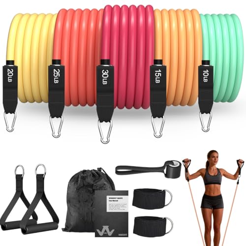 Product Image of the WHATAFIT Resistance Bands Set with Handles - Exercise Bands Home Gym Strength...