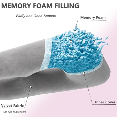 TaiBest Schwangerschaftskissen aus geschreddertem Memory-Schaum zum Schlafen, Mutterschaftskissen...