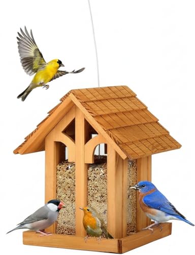 Chalet Cedar Bird Feeder 10 Lb Seed Capacity