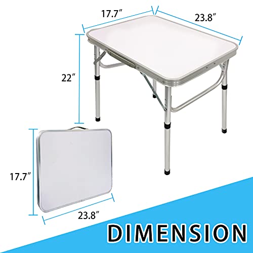 Gocamptoo Aluminum Small Folding Camping Table,Adjustable Height Lightweight Portable Work Desk For Indoor Outdoor Picnic Party Dining Camping Meeting (White) #TOP2
