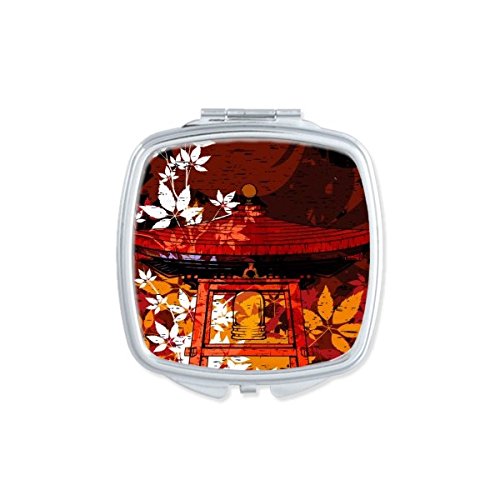 Miroir compact carré de maquillage portable et petit miroir de main style japonais