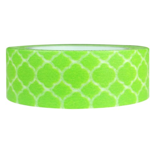 Wrapables Colorful Patterns Japanese Washi Masking Tape - Lime Green Marrakech Trellis
