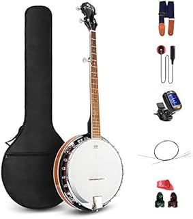 Vangoa 5 String Banjo Remo Head Closed Solid Back with beginner Kit, Tuner, Strap, Pick up, Strings, Picks and Bag