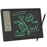 LCD Writing Tablet 9.5 inch Doodle Board with Alarm Clock, Thermometer and Hygrometer, Drawing...