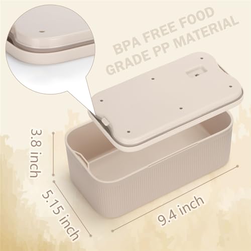 Image of Small Medication Lock Box with Combination Code, Lockable Storage Box for Pills /Snacks /First Aid Kits, Phone /Personal Items, Secure Container for Home /Fridge /Office /Travel (khaki)- Reusable