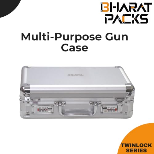 Image of TwinLock Series Multipurpose Case - Flight Case with Dual Combination Locks, Foam Interior for Small Firearms & Accessories (Chrome Silver)