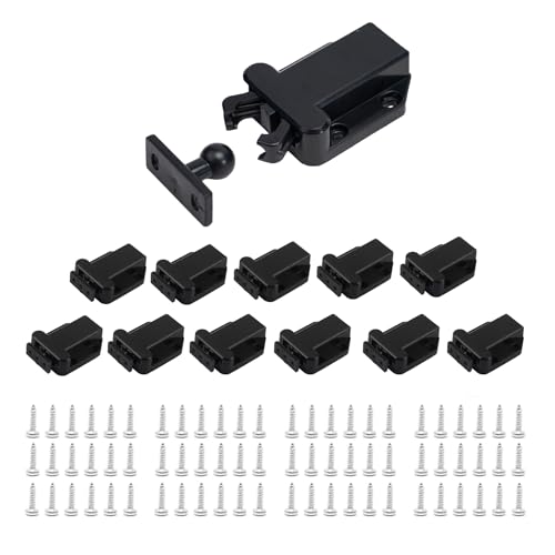 12 Pcs Touch Release Catch for Cupboard, Push to Open Cupboard Latches, ABS Push Latch for Cupboard and Drawer for Furniture cabinets