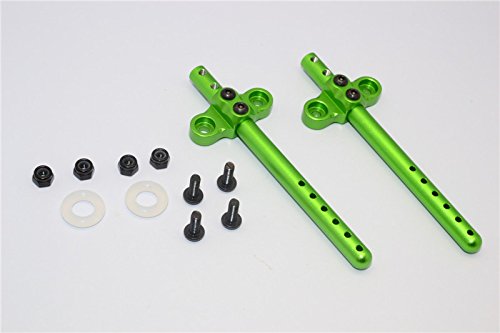 GPM Gmade Sawback Upgrade Parts Aluminum Front/Rear Body Post With Mount - 2Pcs Set Green
