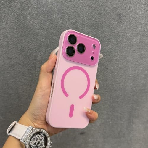 Coque magnétique premium en finition rose électroplaquée pour iPhone 16 Pro Max