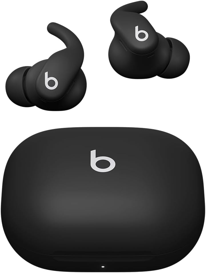 Beats Powerbeats Fit - Auriculares inalámbricos de entrenamiento con cancelación de ruido y puntas de ala de ajuste seguro - Negro azabache (renovado)