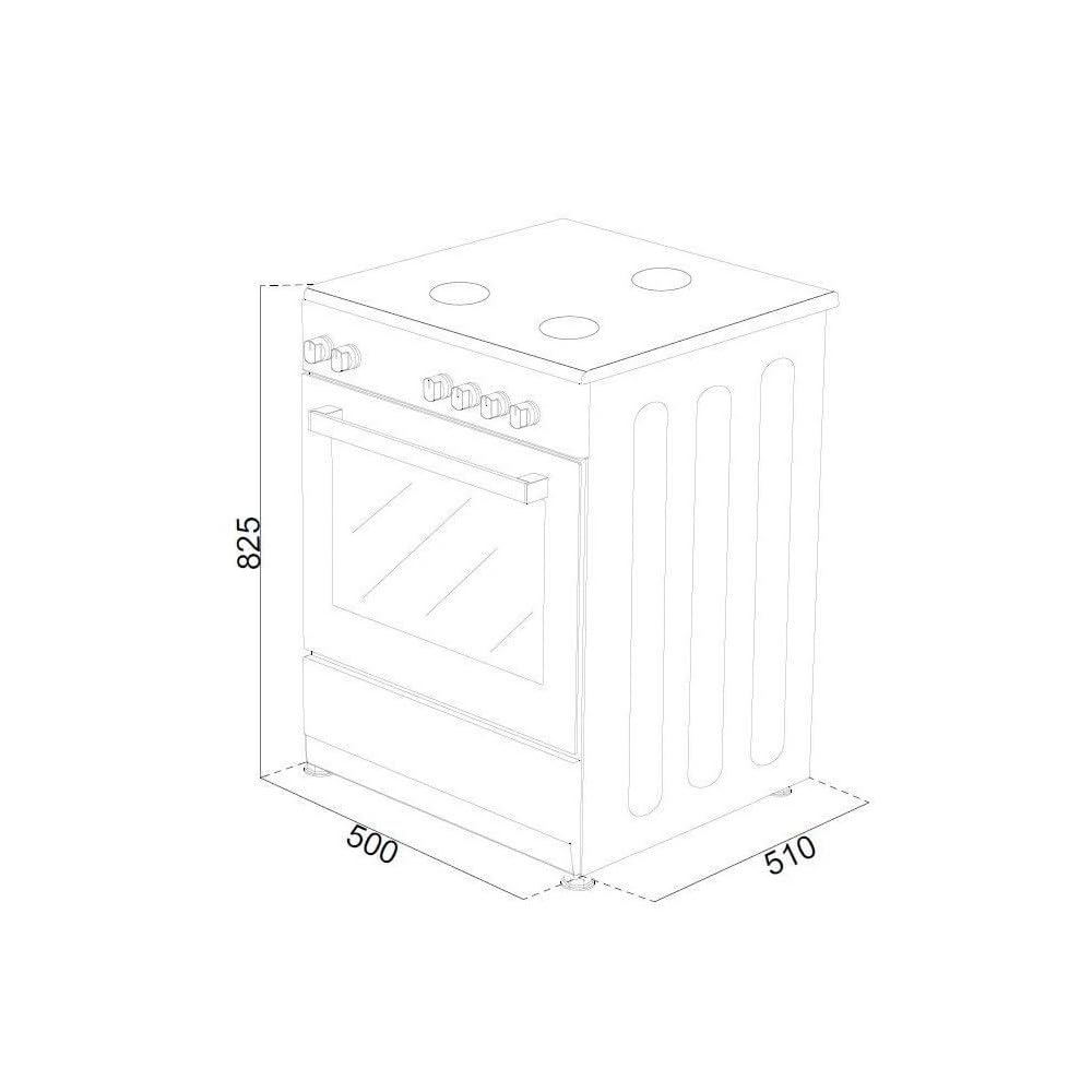 Cuisinière vitrocéramique Électrique 48L OCEANIC 50cm, CV5050W8
