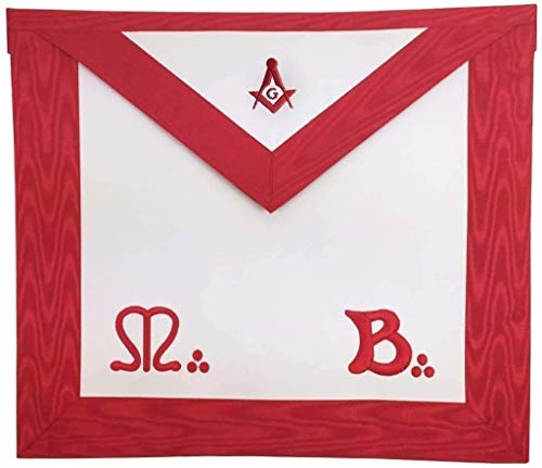 Tablier carré maçonnique Maître MB avec boussole G pour réunions en atelier