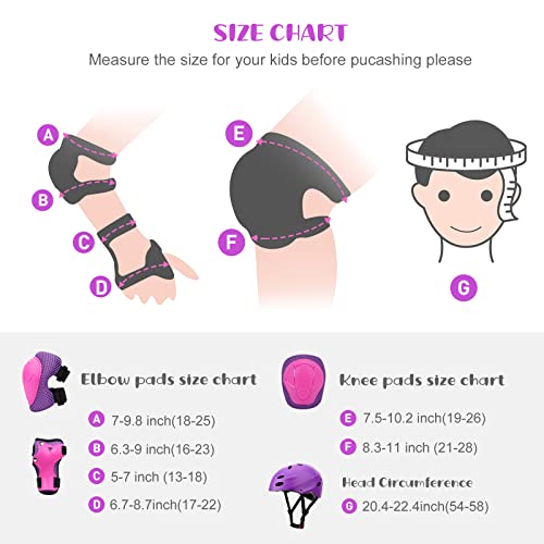 Kids Bike Helmet Adjustable, Knee Elbow Wrist Pads Set For Youth Boys Girls Ages 5-8,Protective Gear Set For Skateboard, Bike, Roller Skating, Cycling, Scooter #TOP5