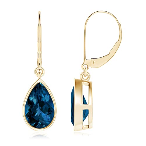 Angara Natural London Blue Topaz Drop Earrings For Women, Girls In Platinum (Grade-Aaaa | Gemstone Size-9X6Mm) | December Birthstone Jewelry Gift For Her | Birthday | Wedding | Anniversary #TOP22