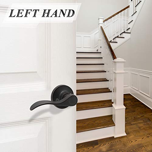 Probrico Pack Of Two Dummy Door Lever For Left Hand And Right Hand Oil Rubbed Bronze Interior Door Handle Wave Style Non-Turning Door Knob Stainless Steel #TOP1