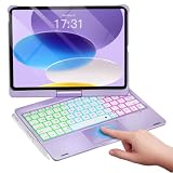 Baisla for iPad A16 11th/10th/Air 11 Keyboard Case,360Rotating,Light Purple