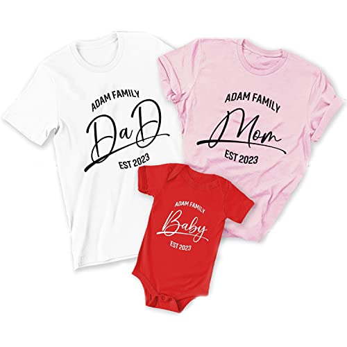 Personalized Mom Dad Baby Shirt, Family Vacation Shirt, Fathers Day Shirt, Birthday Matching Shirt, Family Trip Shirt Black2