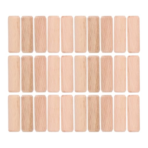 Mikinona 100個 木製ダボピン 木工ダボ 棚柱 木棒 クラフトスティック 家具用接合部品 斜め木目模様 耐久性のある木製素材 軽量で使いやすい