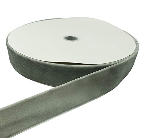Image of 10 Yards Velvet Ribbon Spool (Gray, 1 1 /2 inch)