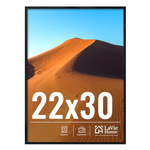 Image of LaVie Home 22x30 Picture Frame for Wall Display, 22x30 Black Picture Frame with HD Plexiglas, 22 x 30 Poster Frame 1 Pack, Display Frame for Vertical or Horizontal, Classic Collection