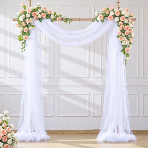 Tela para arco de boda 1 panel 60" x 26 pies blanco miniatura 1