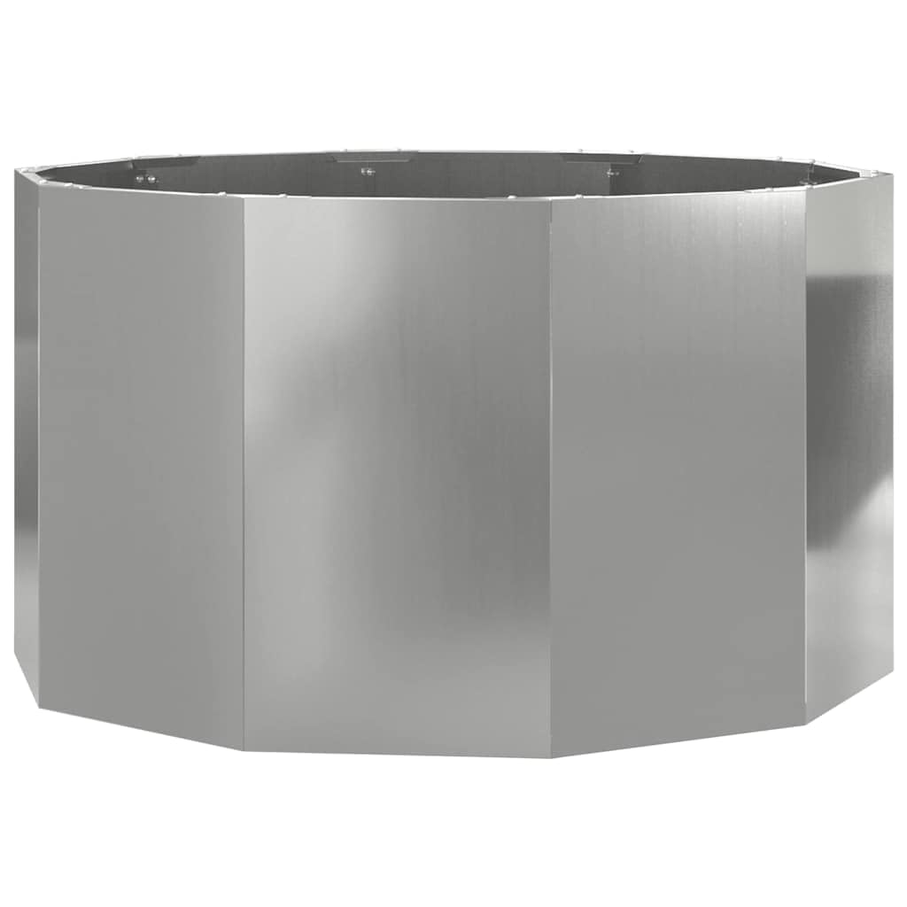Letto rialzato per orto, fioriera, in argento, 90 x 90 x 50 cm, in acciaio zincato, fioriera per coltivare piante grasse in giardino, terrazza balcone