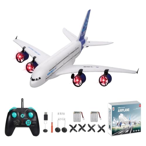 GoolRC A380 RC Airplane, 2.4G 3CH Remote Control Airplane, Easy to Fly RC Plane for Beginner, EPP Foam Fixed Wing Aircraft Glider Model Toys with 2 Batteries for
