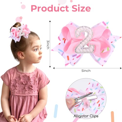 Juego de 2 pinzas para cabello bebé niñas cumpleaños miniatura 2
