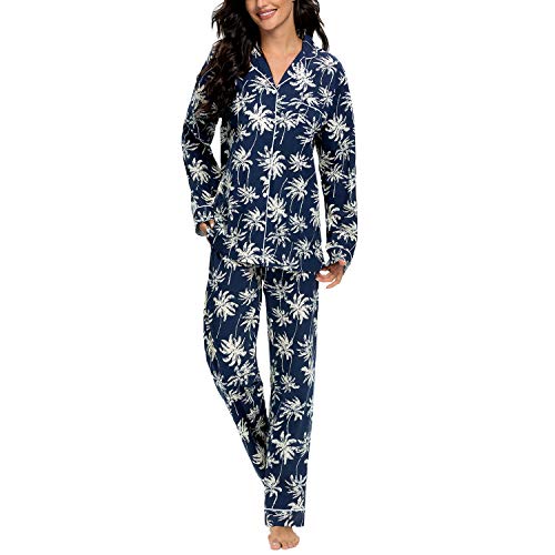 Image of Tugege Pajamas Set Long Sleeve Sleepwear Womens Button Down Nightwear Pj Sets