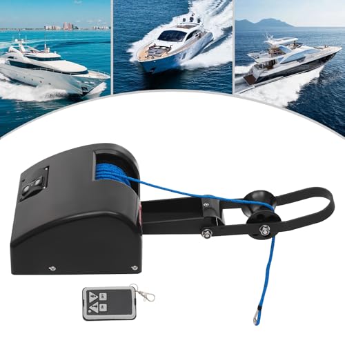 Cabrestante eléctrico ancla 45LBS con control remoto miniatura 4