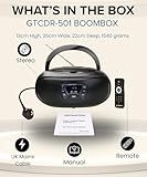 Grouptronics Small Portable CD Player For Home With Speakers – Boombox Mains Or Battery Powered, FM Radio, Supports MP3 Audio Books & Music, Compact & Easy To Use - With USB & AUX IN - GTCDR-501 - Image 8
