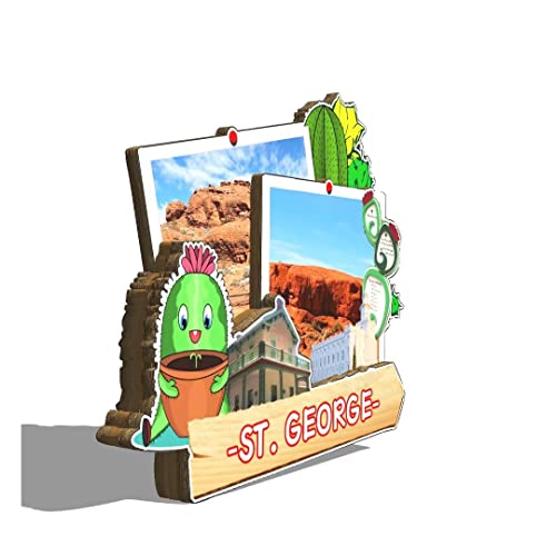 Imán decorativo de madera St. George Utah USA 3.14 pulgadas miniatura 2