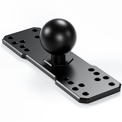 BRCOVAN Aluminum Alloy Marine Electronic Plate with 1.5\'\' TPU Ball for RAM Mounts C Size Double Socket Arm for Garmin/Humminbird/Lowrance GPS Chartplotters, Fishfinders and Marine Electronic Mount