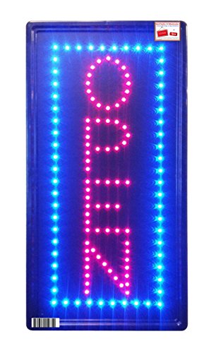 Open Vertical LED Neon Sign 10x20