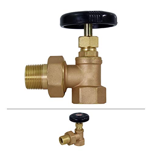 Image of Midline Valve IXW-U001-5 Heavy Duty Hot Water Steam Radiator Valve; Air Vent Temperature Control; 1 in. FIP x Male Union; Brass (5 Pack)