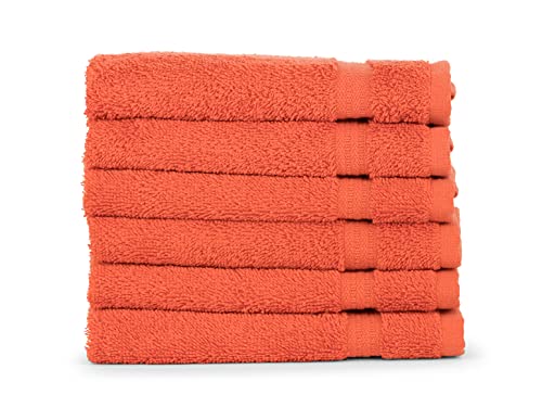 TowelSelections Soft and Absorbent Towels Cotton for Bathroom Hotel Shower Spa Gym, 4 Washcloths Ginger