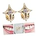 GALPADA 2pcs Fashionable Teeth Caps with Unique Star Design for Hip Hop Cosplay for Parties Performances and Everyday Wear Elegant and Comfortable Accessory