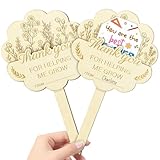 2Pcs Teacher Appreciation Gifts Card Holder, Wooden Teachers Thank You Gift Card Holder for Women Men Back to School Party Supplies
