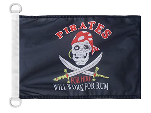 AZ FLAG Pirates for Hire Nautical Flag 18'' x 12'', Rhum pirate flags 30 x 45 cm, Banner 12x18 in for boat