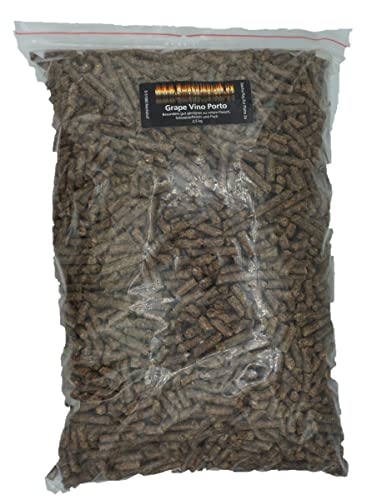 BBQ Pellets Grape Vino Porto aus Barriquefass/Eichenfass 2,5Kg 100% Grillpellets Grape Vino Portofass-Pellets für den Grill, Pellet-Pizzaofen oder Smoker Cover