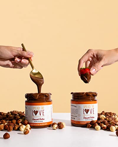 Spread The Love Chocolate Hazelnut Dessert Butter, 10 Oz (Vegan, Gluten Free, No Palm Oil, Organic Powdered Sugar) #TOP4