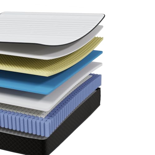 Image of Swbvs Full Size Mattress, 12 Inch Hybrid Full Mattress with Gel Memory Foam