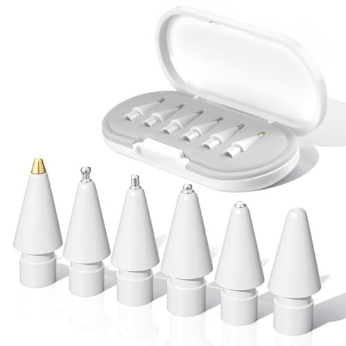 Image of 2026 Upgraded 6 Pack Apple Pencil Tips Replacement Accessories for Apple Pencil Pro /1st Gen /2nd Gen /USB-C, Apple Pen Writing Tips, Metal Drawing Tips (Blue)