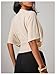 SHENHE Women's Deep V Neck Cinched Waist Linen Blouse Button Dolman Sleeve Dressy Top Shirt Khaki Small