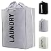 Folding Thicken Clothes Storage Bag Washing Bag for College Students, Light Grey